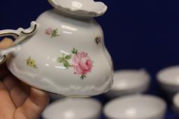 Set of 12 Johann Haviland Cups and Sugar Container