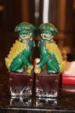 Pair of Chinese Porcelain Foo Dogs