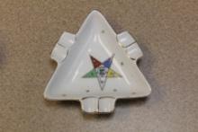 Triangle Form Porcelain Ashtray