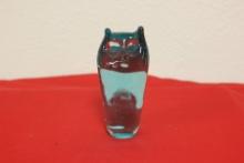 A Blue Glass Cat Figure