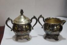 A Silverplated Cream and Sugar Container