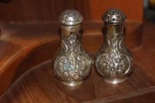 Ornate Pair of Sterling Salt and Pepper Shakers