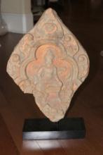 Stone Plaque of a Goddess on Base