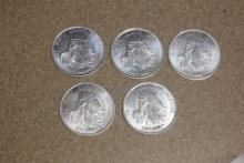 Lot of 5 Gasparilla Coins