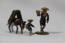 Lot of 2 Miniature Oriental Cast Iron Man