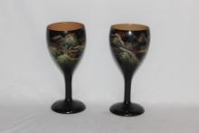 Lot of 2 Oriental Lacquer Cups