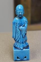 Antique Chinese Turquoise Ceramic Tennant