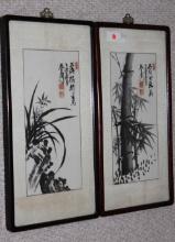 A Pair of Antique Asian Watercolors