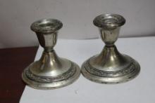 A Pair of Sterling Candle Holders