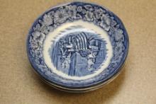 Lot of 3 Liberty Blue Victorian Bowl