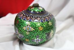 An Antique Japanese Cloisonne 3 Legged Jar