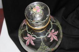A Hand Painted Cambridge Decanter