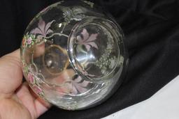 A Hand Painted Cambridge Decanter