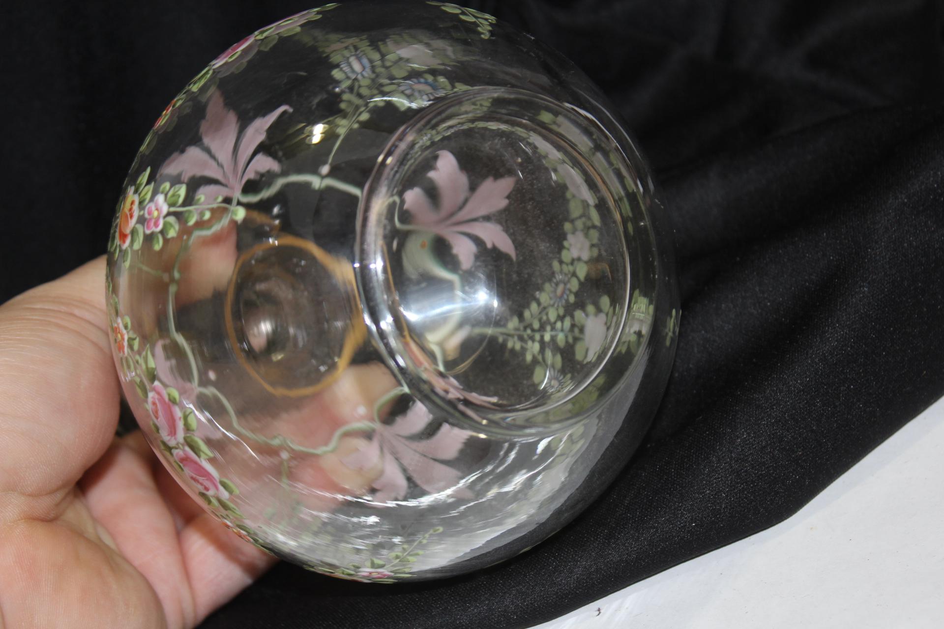 A Hand Painted Cambridge Decanter