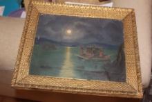 Antique Framed oil on Board Painting