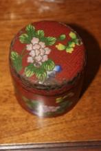 Antique Chinese Cloisonne Cylinder Container