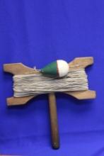 A Vintage Wooden Rope Fishing Reel