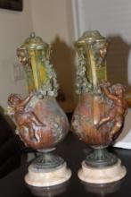 Pair of Metal Urns