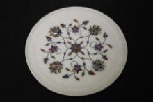 Vintage Mother Of Pearl Inlaid on Marble Tray