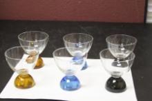 Three Sets of 2 Colour Base Glasses