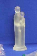 Satin Glass Mother and Child Statue