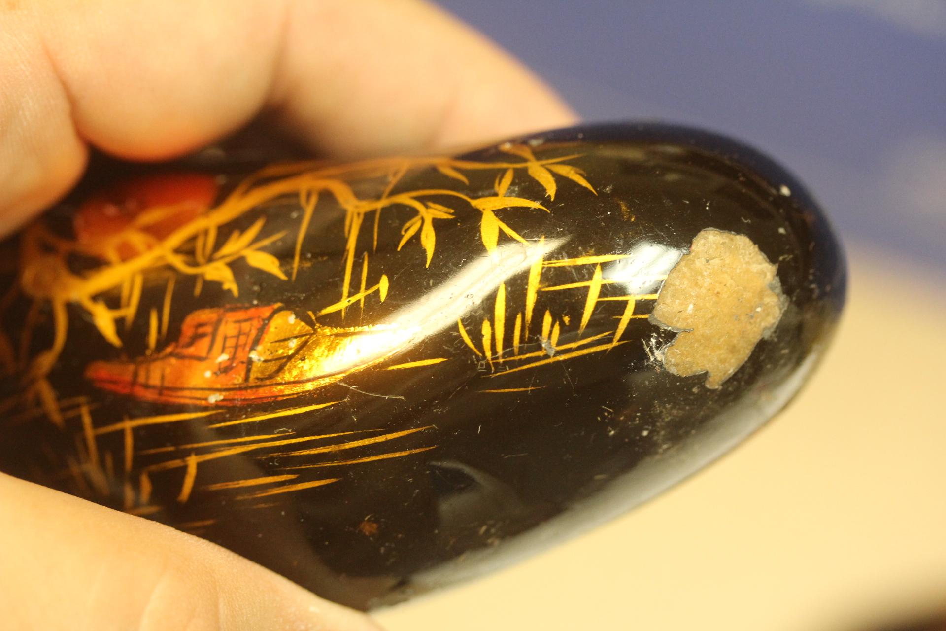 Lot of Two Lacquer Stones