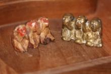 Set of 2 Miniature Evil Monkeys