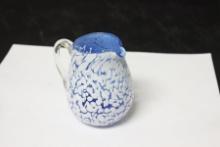 An Art Glass Ruffled Edge Pitcher