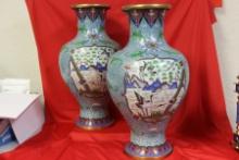 Pair of Large Cloisonne Vases