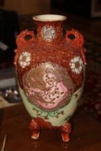 Japanese Satsuma Dragon Pottery Vase