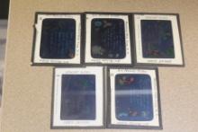 Lot of 5 Art Melody Glass Slides