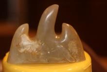 Chinese White Jade with Russet Carved Bat