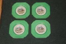 Set of 4 Wedgwood Hunting Scene Plates