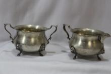 Georgian Marked Sterling Sugar and Creamer