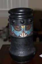 Japanese Black Ceramic Vase
