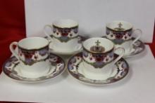 A Set of 4 Royal Doulton Cup and Saucers