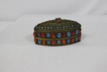 A Stone and Metal Trinket Box