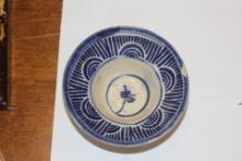 Antique Blue and White Pottery Bowl