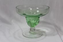 A Green Glass Stem Compote
