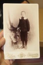 vintage black and white photograph of a boy