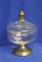 Etched Glass Compote