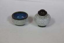 A Set of 2 Cloisonne Salt and Pepper