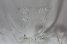 A Pair of Etched Glass Goblets
