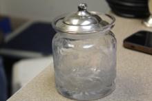 Vintage Carved/Etched Glass Jar