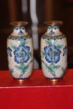 Pair of Vintage Chinese Cloisonne Vases