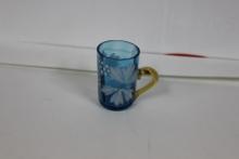 A Teal Blue Miniature Glass mug