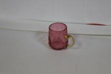 A Miniature Cranberry Glass Cup