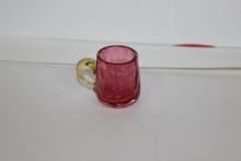 A Miniature Cranberry Glass Cup