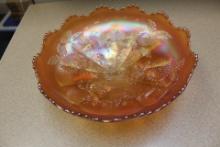 Carnival Glass Footed Bowl