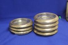 Lot of 7 Sterling Rim Coasters